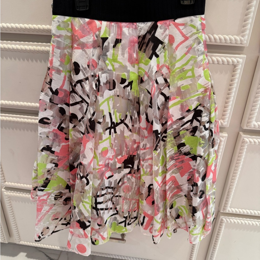 Milly Pink and Green Bubble Mini Skirt